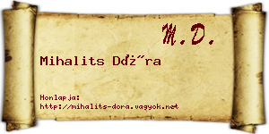 Mihalits Dóra névjegykártya